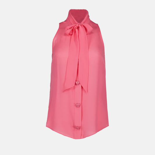 Moschino, Sleeveless Pink Shirt, Women's Luxury Fashion, Designer Clothing, High-End Apparel