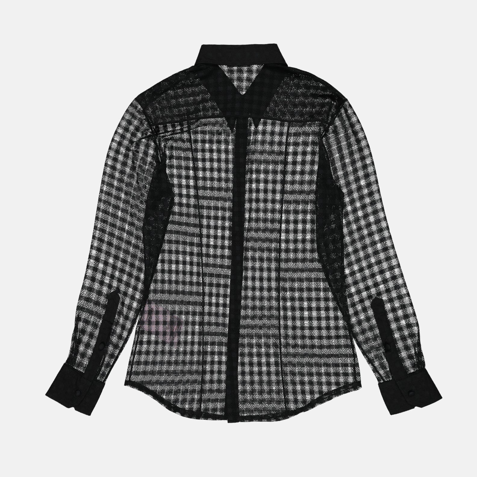 AMI Paris, Vichy Mesh Shirt, luxury women's wear, checkered pattern, high-end fashion