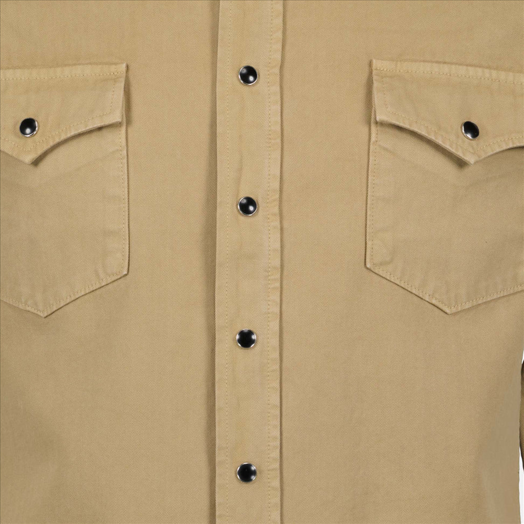 Men's shirt, Western, beige, high-end, elegant style