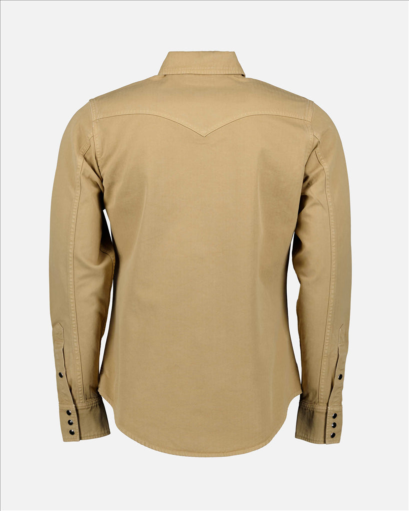 Men's shirt, Western, beige, high-end, elegant style