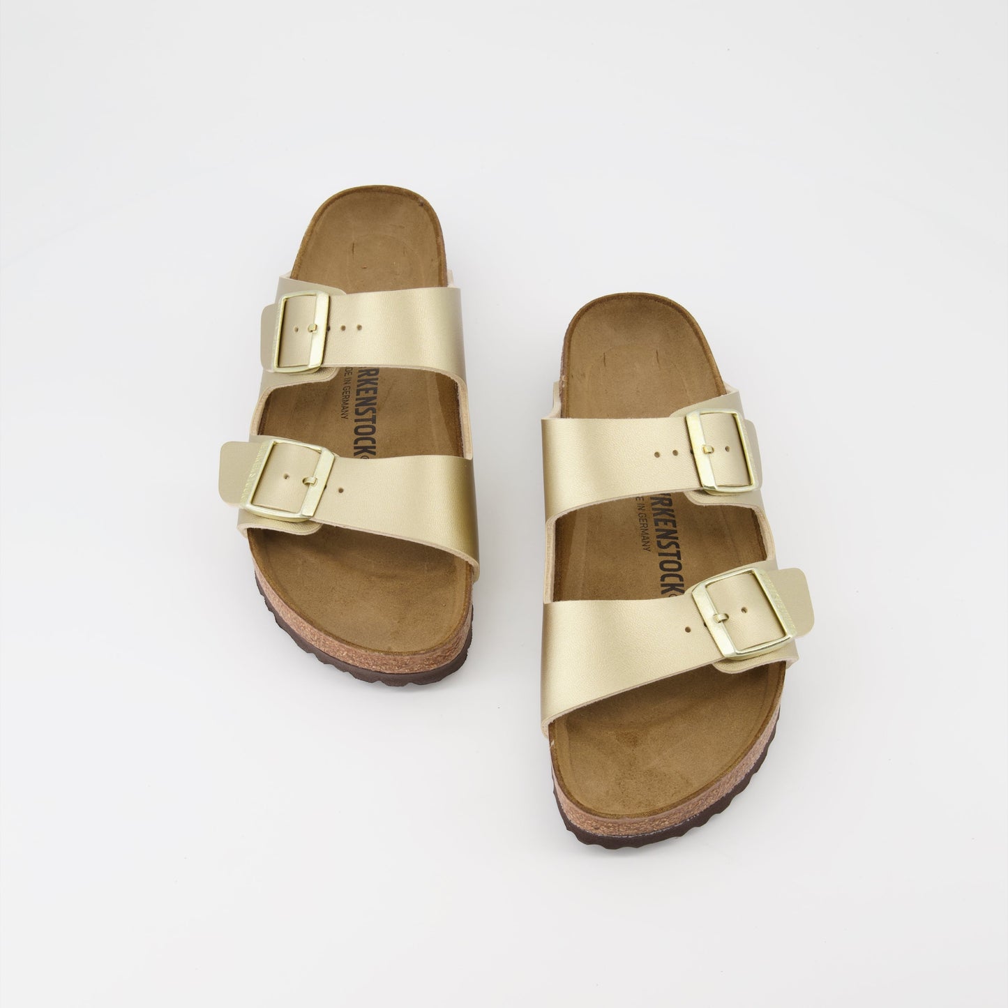 Birkenstock, Gold Arizona Sandals, luxury sandals, women's footwear, ergonomic footbed