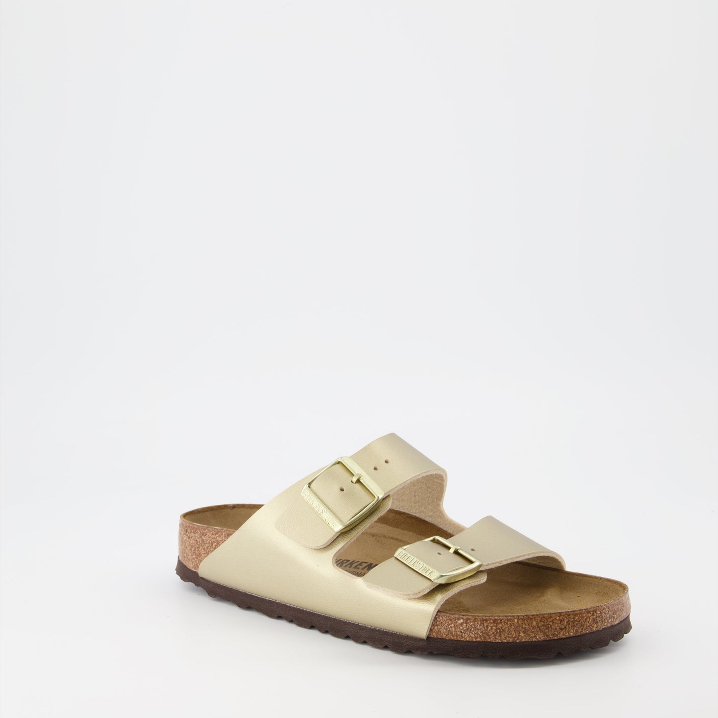 Birkenstock, Gold Arizona Sandals, luxury sandals, women's footwear, ergonomic footbed