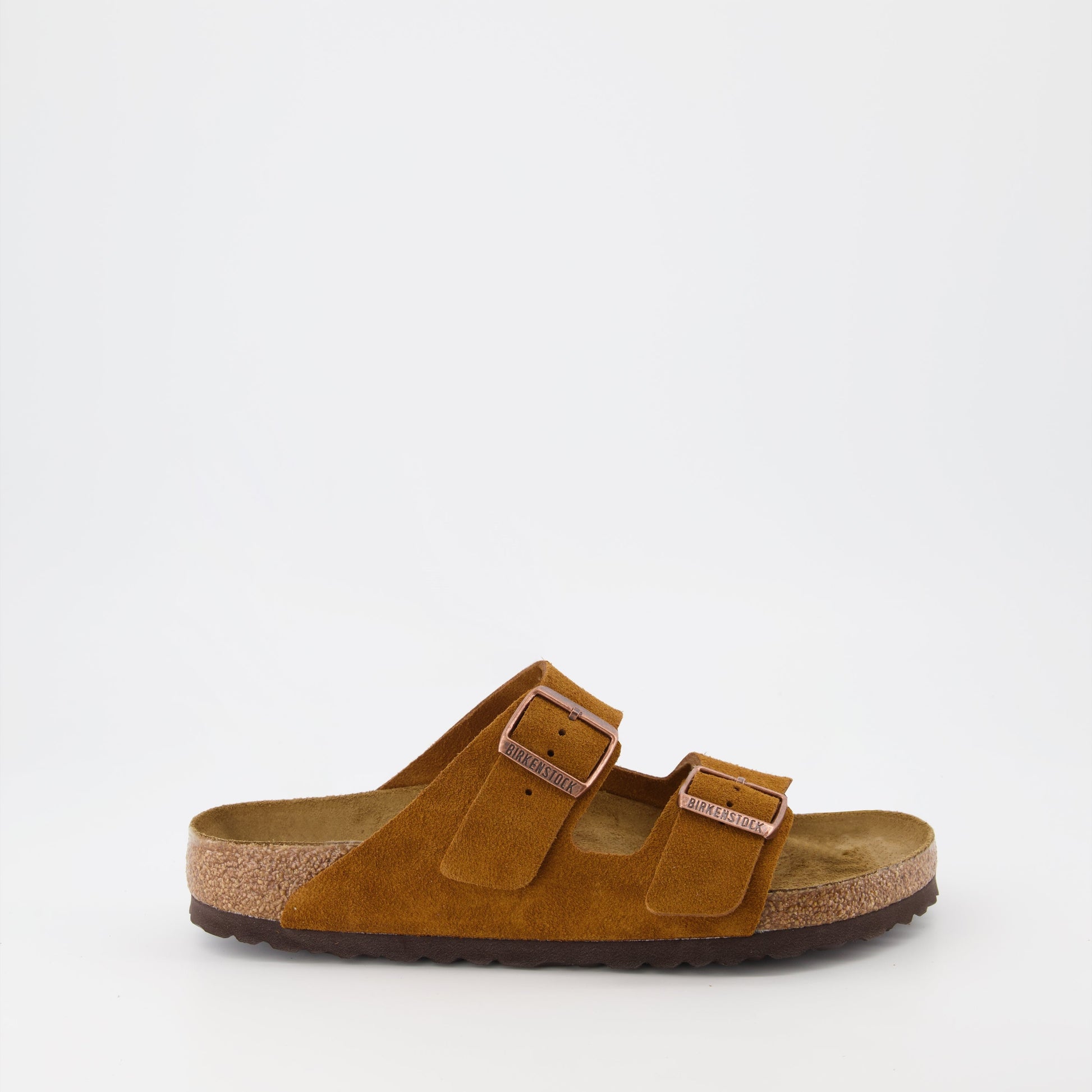 Birkenstock, suede leather slides, men's luxury footwear, Arizona slides, designer slides