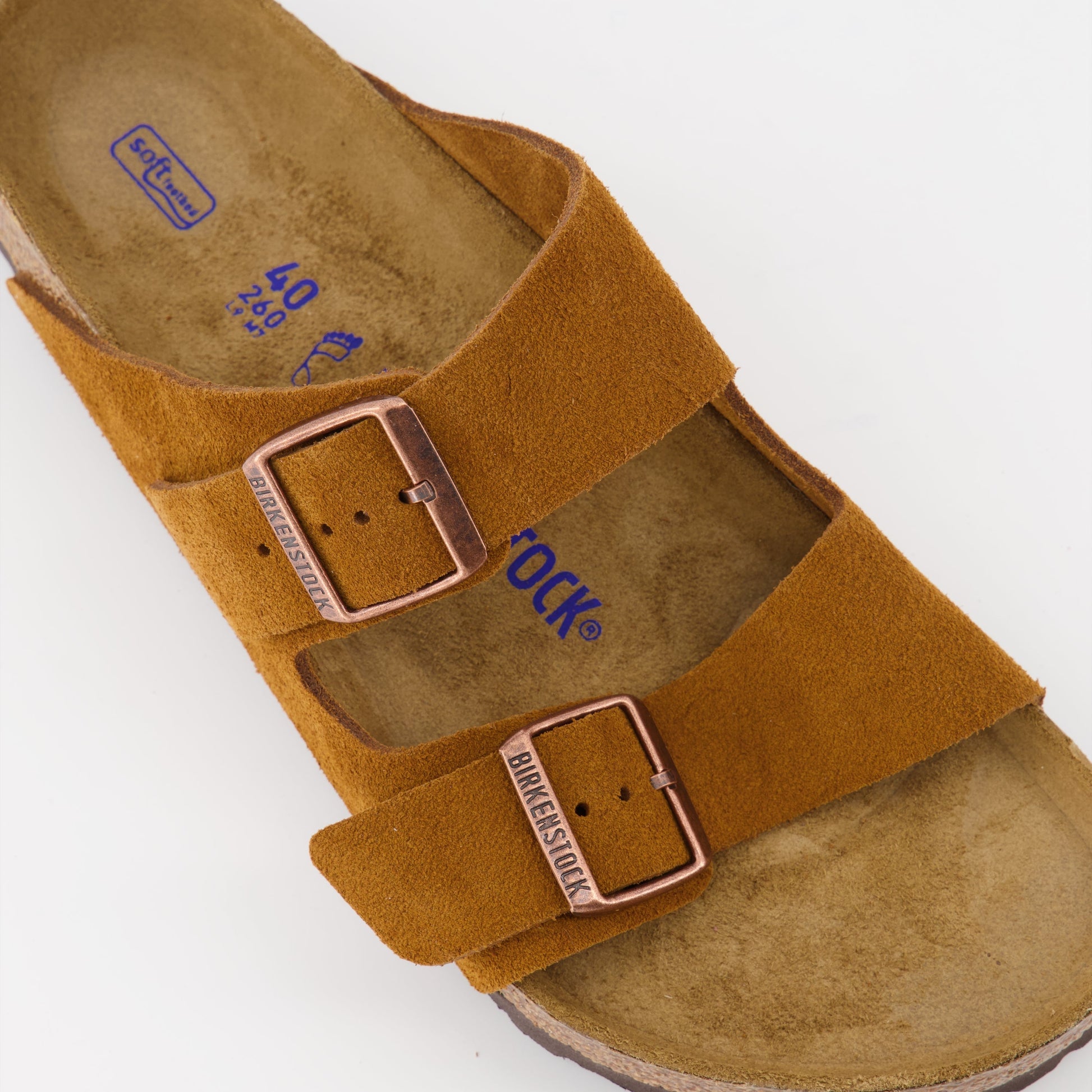 Birkenstock, suede leather slides, men's luxury footwear, Arizona slides, designer slides