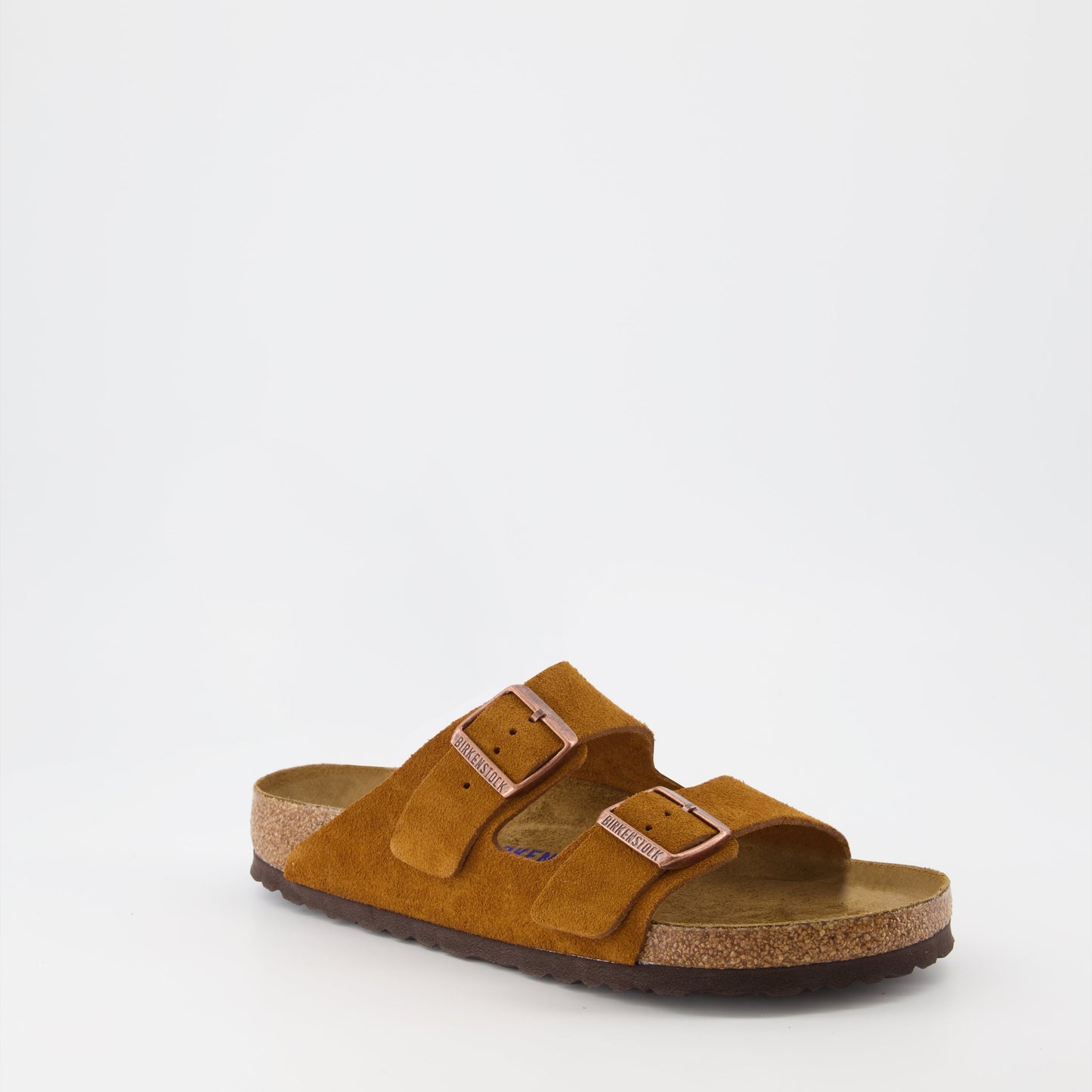 Birkenstock, suede leather slides, men's luxury footwear, Arizona slides, designer slides