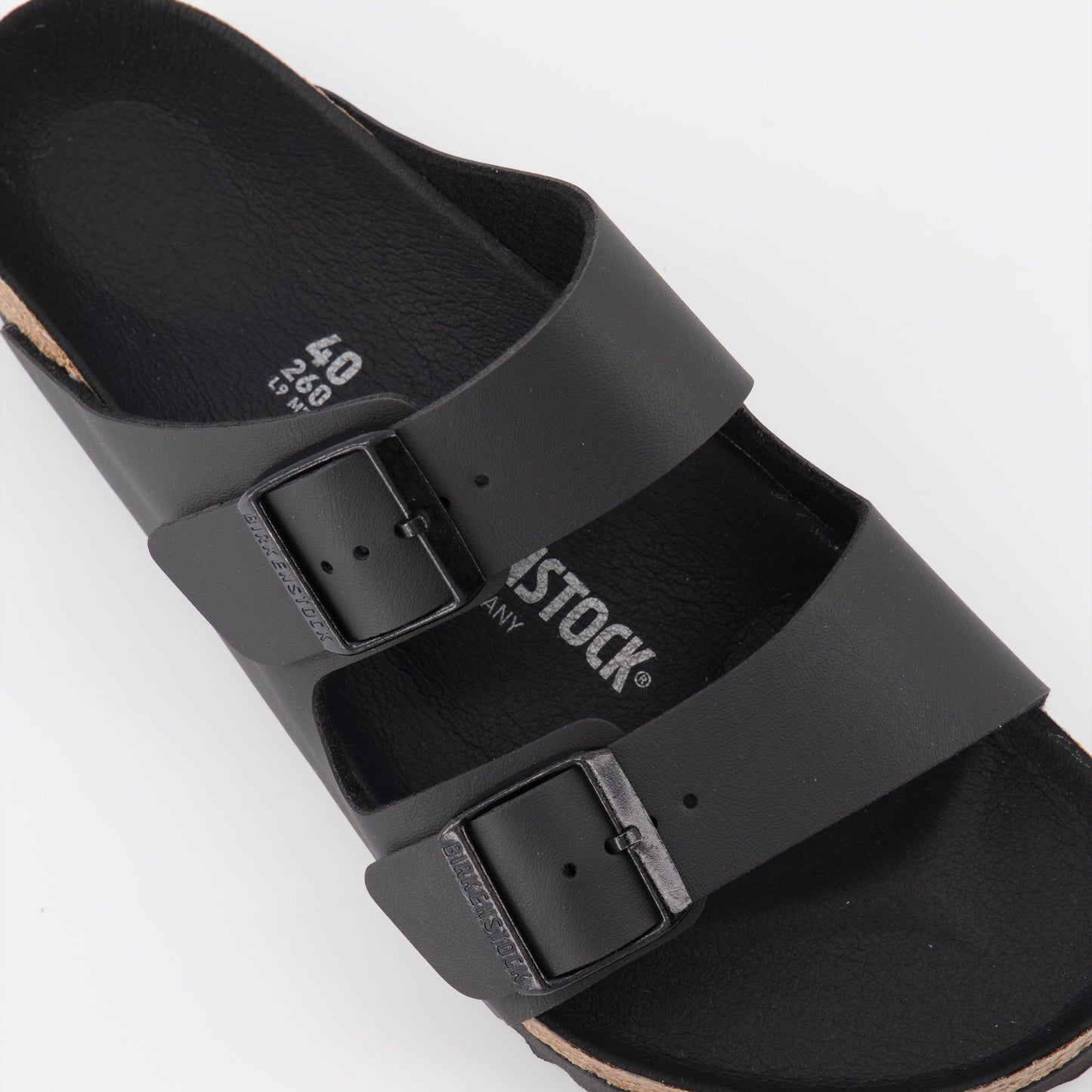 Birkenstock, Arizona slides, black slides, men's luxury footwear, ergonomic slides