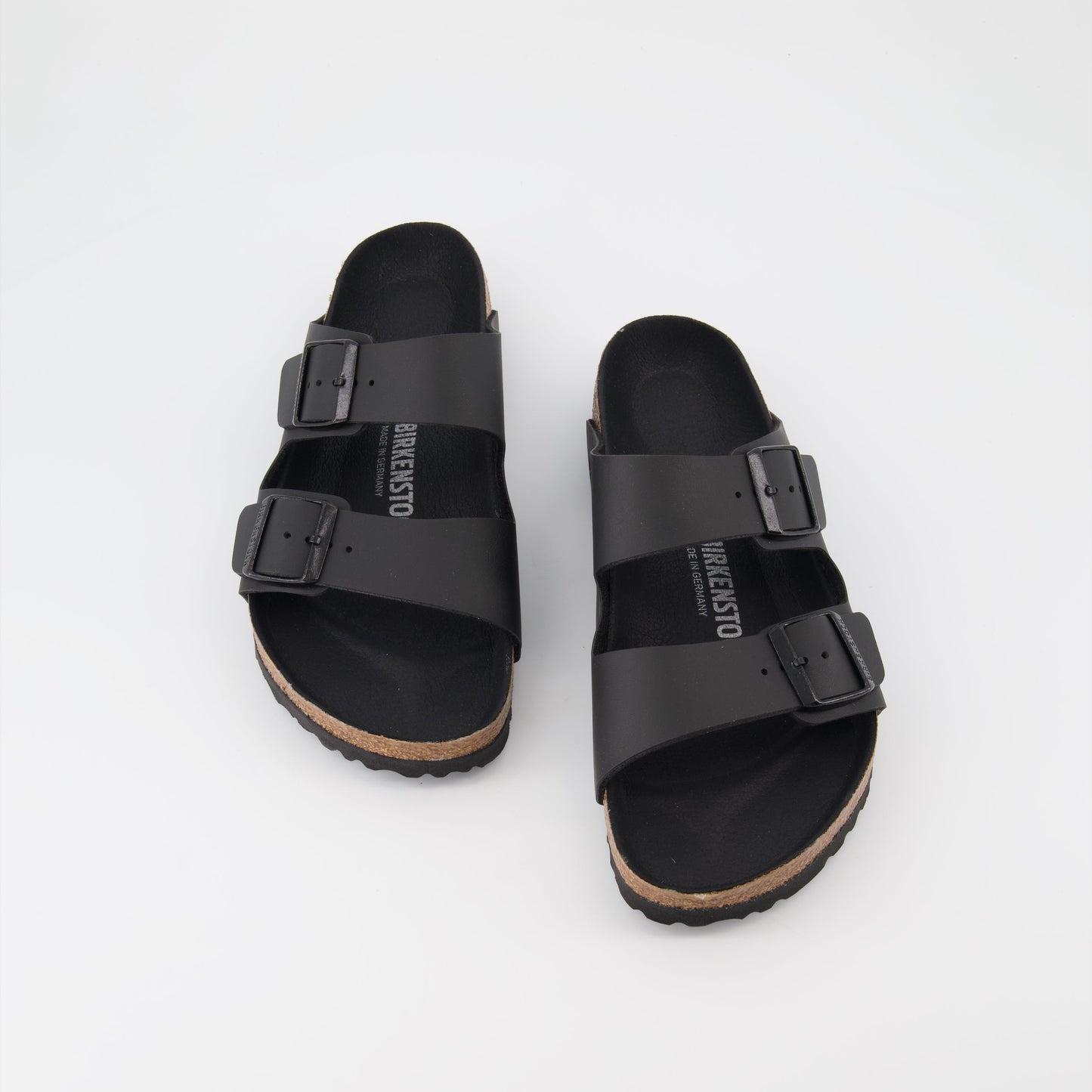 Birkenstock, Arizona slides, black slides, men's luxury footwear, ergonomic slides