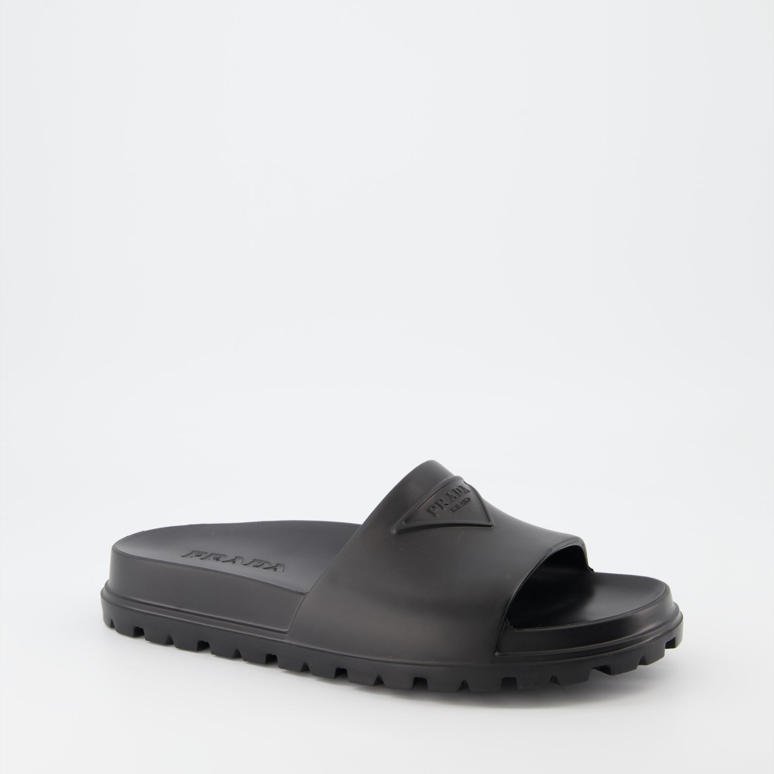 Prada, rubber slides, luxury footwear, men's slides, designer slides