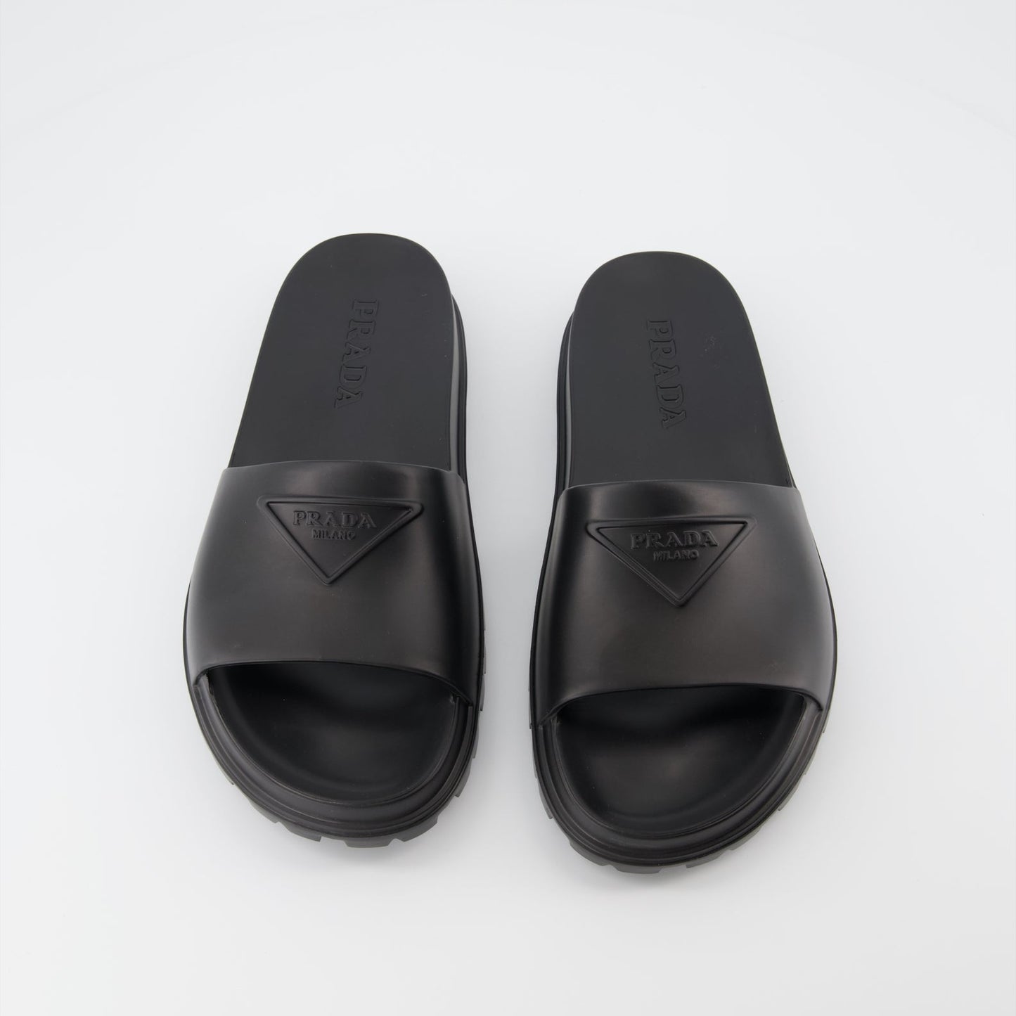 Prada, rubber slides, luxury footwear, men's slides, designer slides