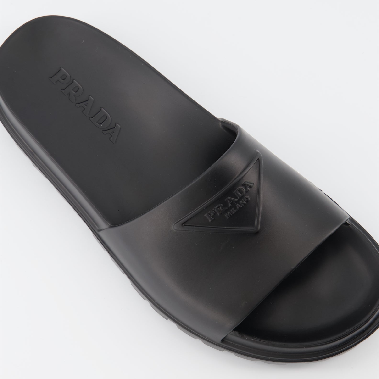 Prada, rubber slides, luxury footwear, men's slides, designer slides