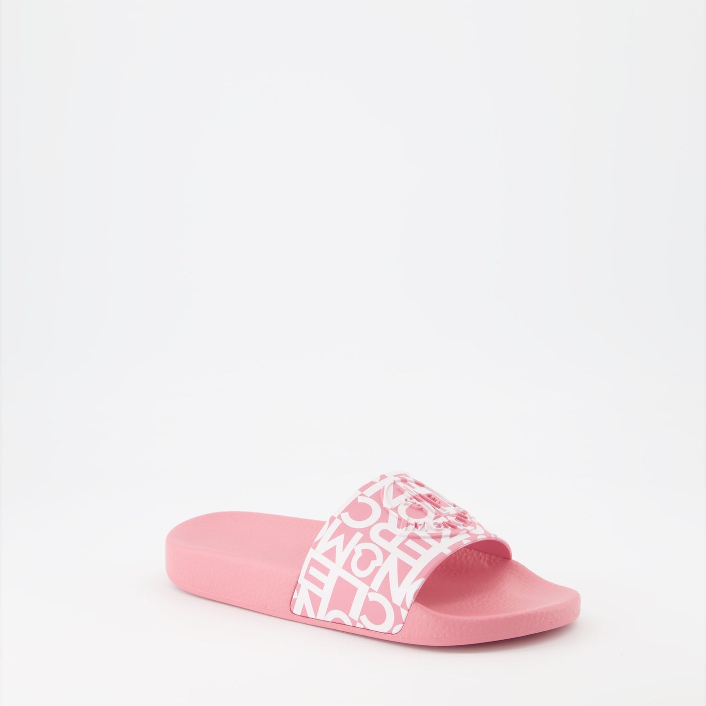 Moncler slides, luxury women's footwear, pink slides, designer slides for women, Moncler Jeanne slides