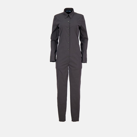 Prada jumpsuit, women's luxury clothing, stretch poplin, designer fashion, high-end fashion