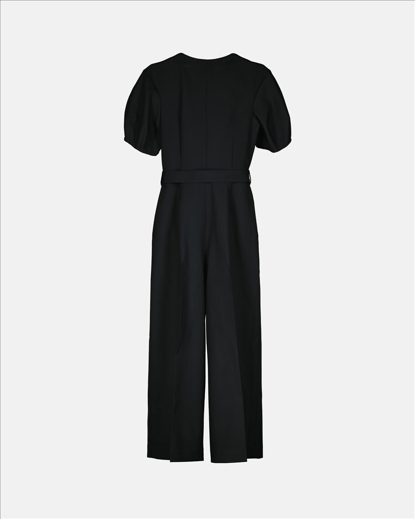 Black jumpsuit, Stella McCartney, elegance, flared silhouette, evening attire