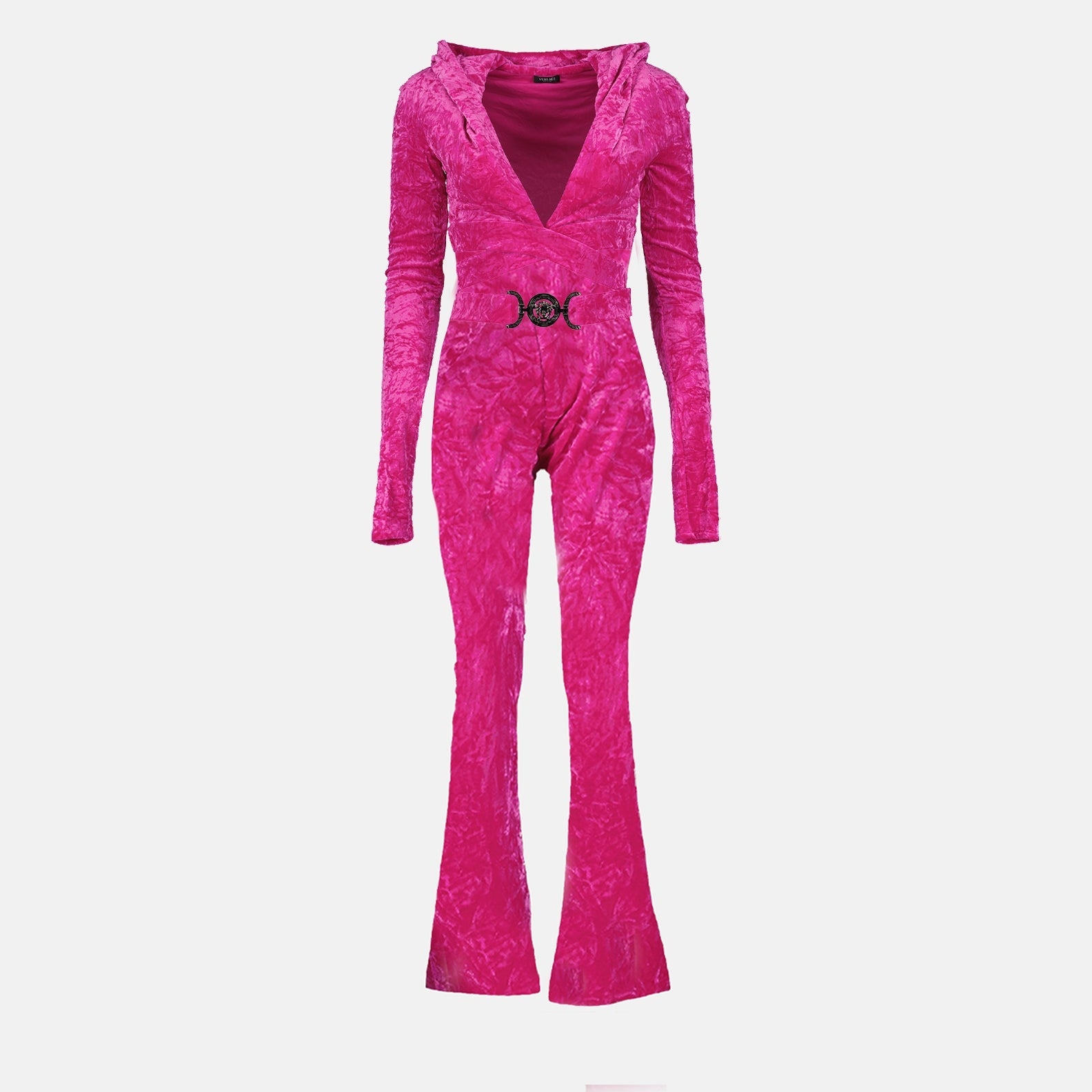 Versace jumpsuit, Medusa 95, velvet jumpsuit, luxury women's fashion, high-end clothing