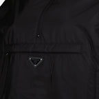 Prada, Re-Nylon windbreaker, luxury jacket, black outerwear, sustainable fashion