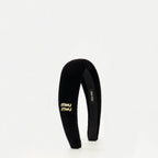 Image of Black Velvet Headband by Miu Miu for Women - Season Spring-Summer 2026 - Back View