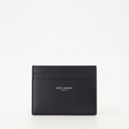 Image of Saint Laurent Paris Card Holder by Saint Laurent for Men - Season Autumn-Winter 2025 - Front View