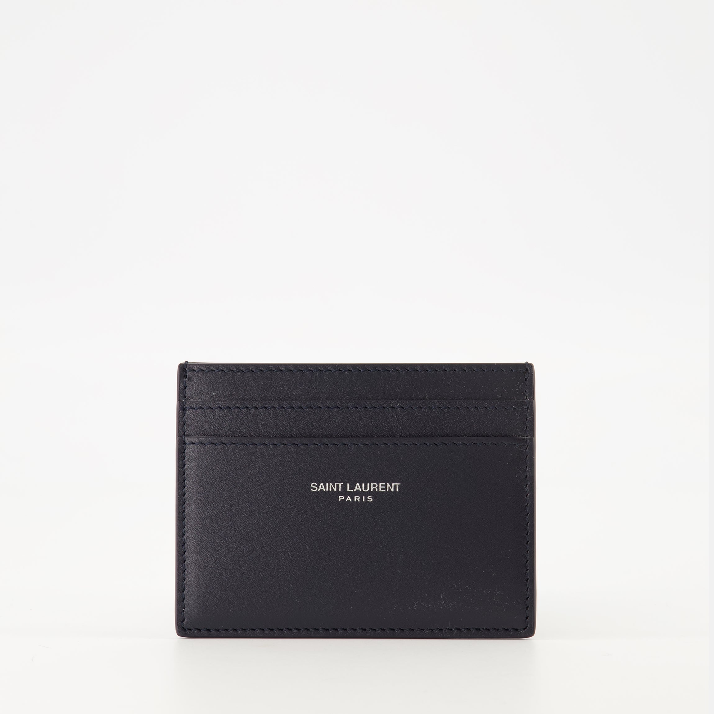 Saint Laurent, card holder, black leather, grained calf leather, luxury accessories