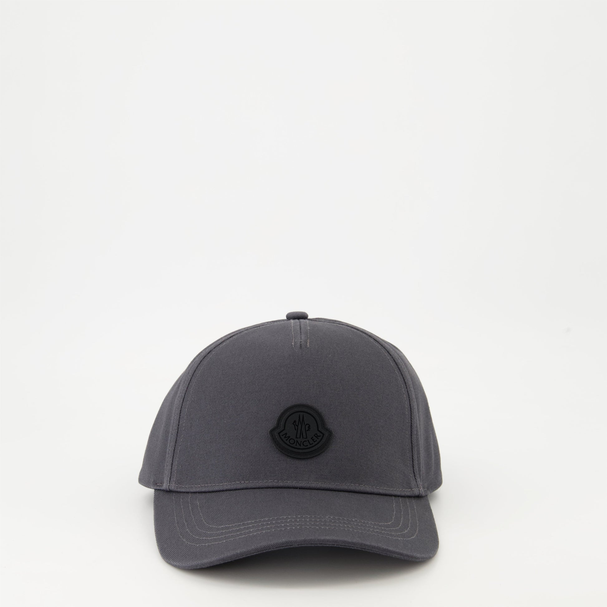 Grey Logo Cap, Moncler, Luxury Accessories, Autumn-Winter 2024, Cotton Cap