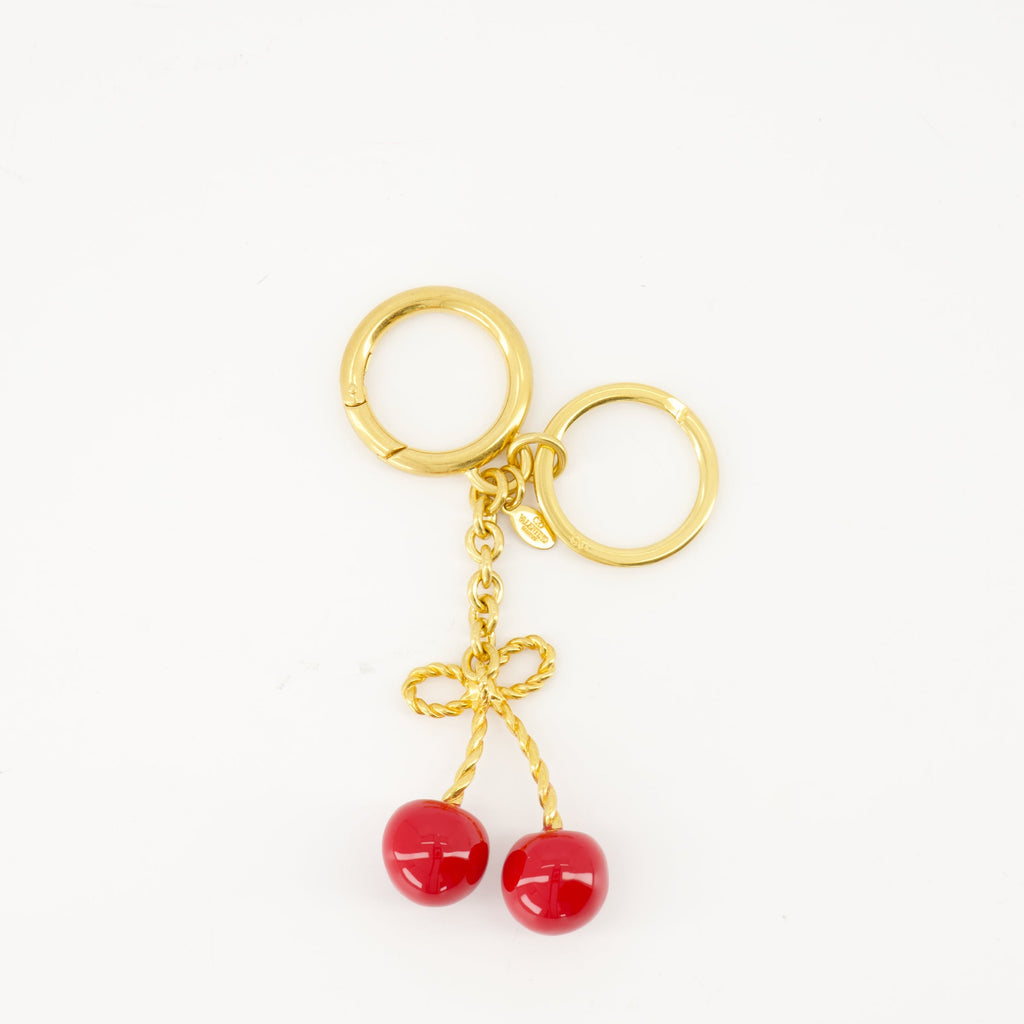 Valentino Garavani keychain, metal cherry keychain, enamel keychain, luxury accessories, fashion keychain