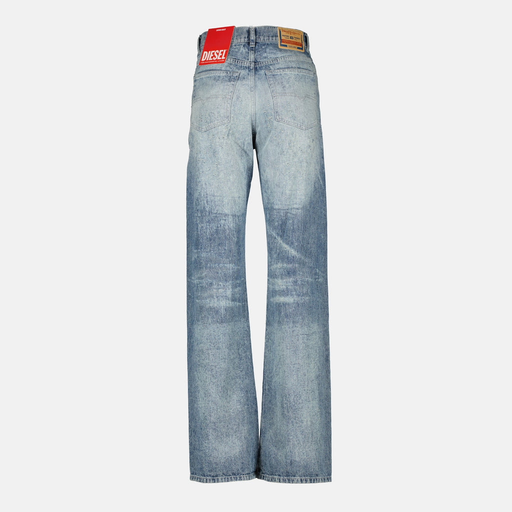 Diesel jeans, cotton denim, straight cut jeans, five-pocket design, high waist jeans