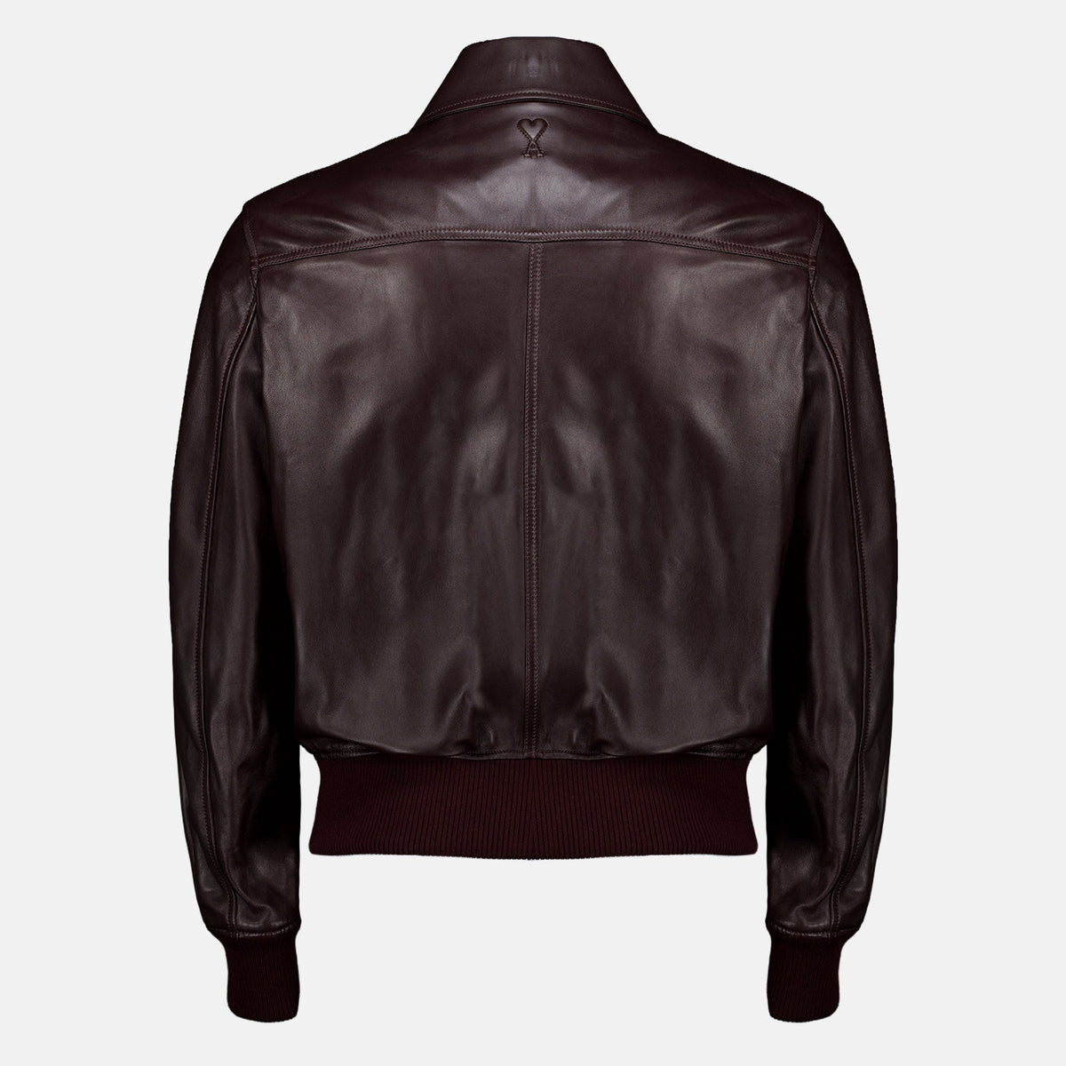 Veste en cuir motard Bordeaux