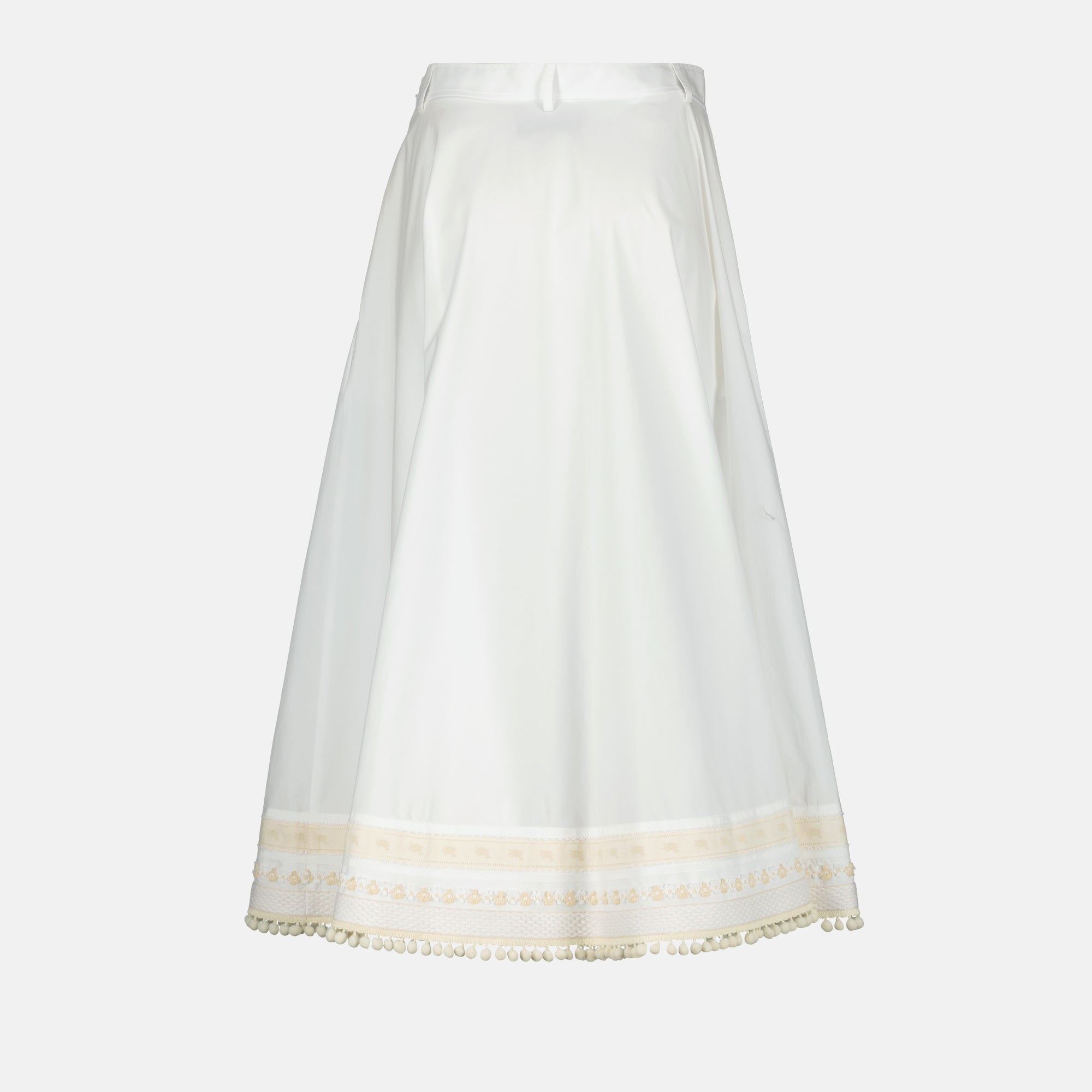 poplin skirt, embroidered skirt, classic long skirt, Moschino skirt, Spring-Summer 2025