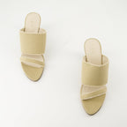 mules, Garnett, beige canvas, Spring-Summer collection, women’s footwear