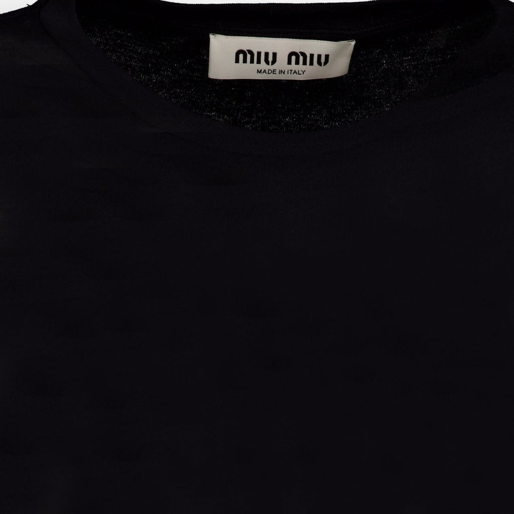 Black Ribbed Jersey T-Shirt