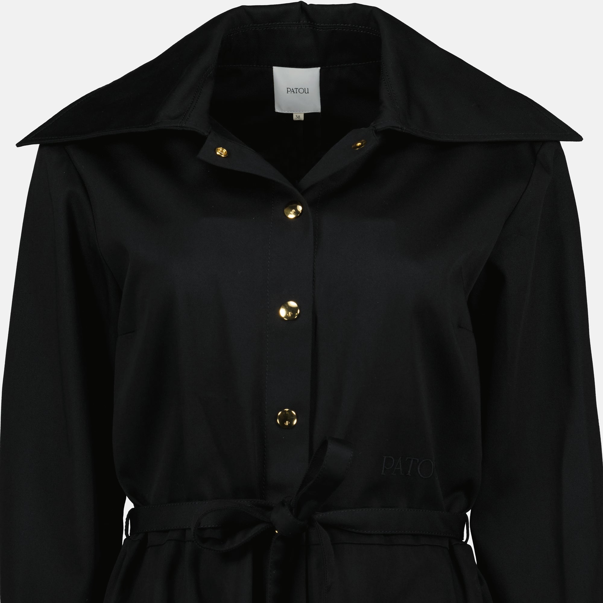 black shirt dress, Patou dress, mid-length dress, cotton shirt dress, Fall-Winter fashion