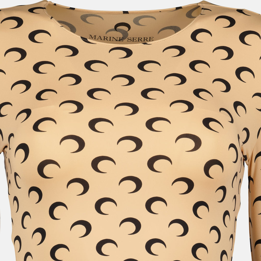 Marine Serre top, Jersey top, Moon print, Fitted clothing, Autumn-Winter 2025