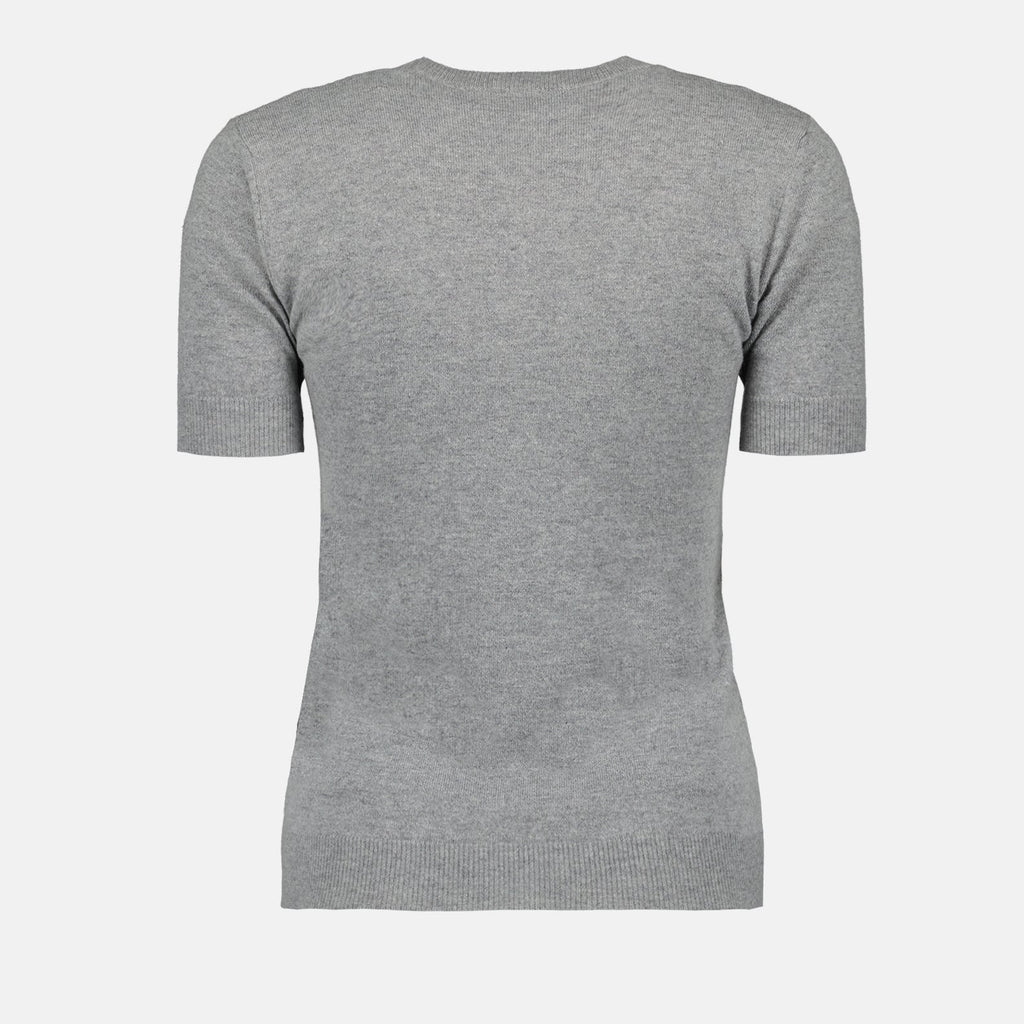 Cashmere Blend Top with Short Sleeves