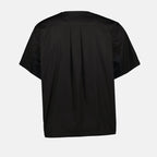 black t-shirt, Sacai jersey, men's casual wear, minimalist design, contemporary fashion