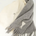 ami heart scarf in grey wool we in style ami paris women 15545343017340