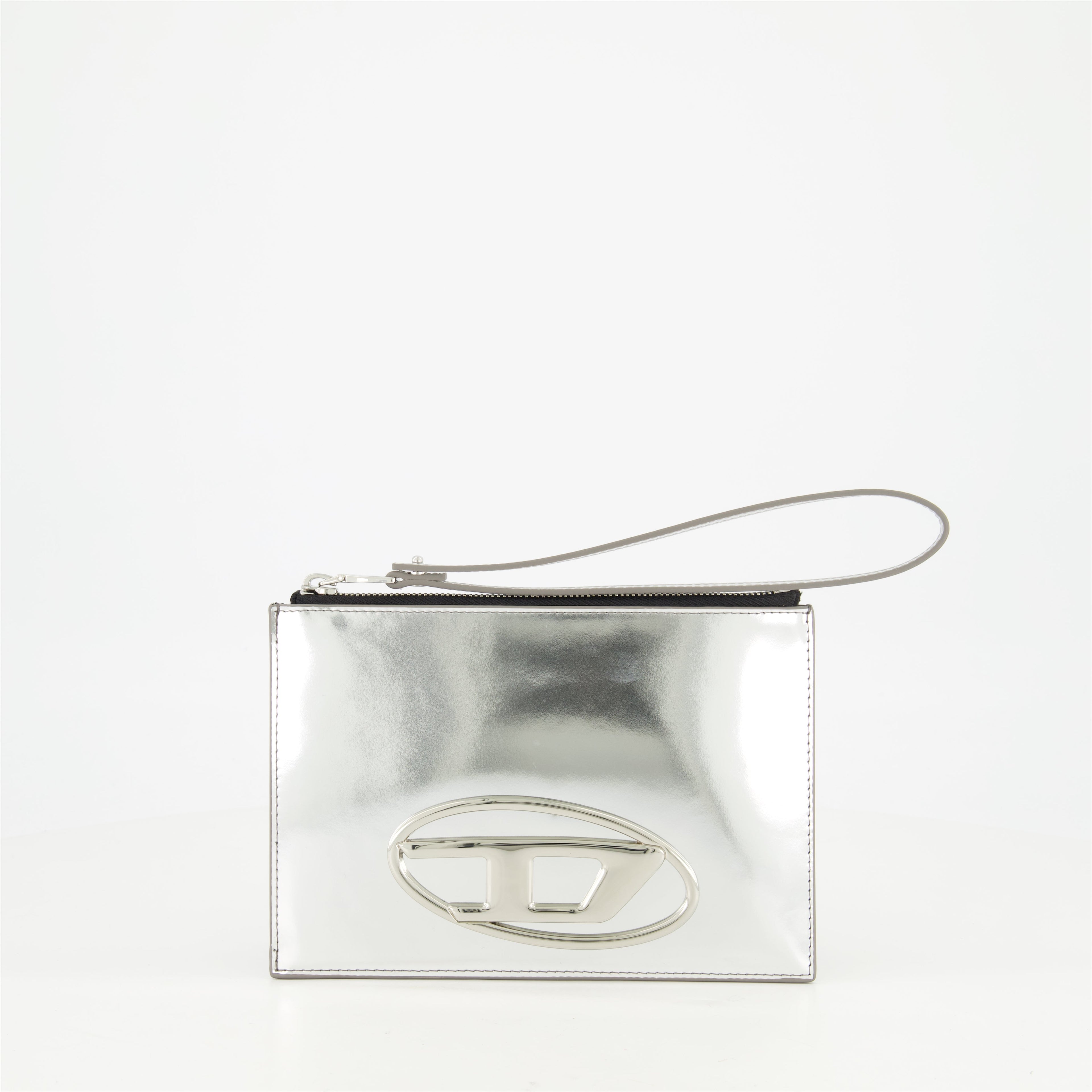 Diesel 1DR Lii, silver pouch, leather accessory, Spring-Summer 2025, women's fashion bag