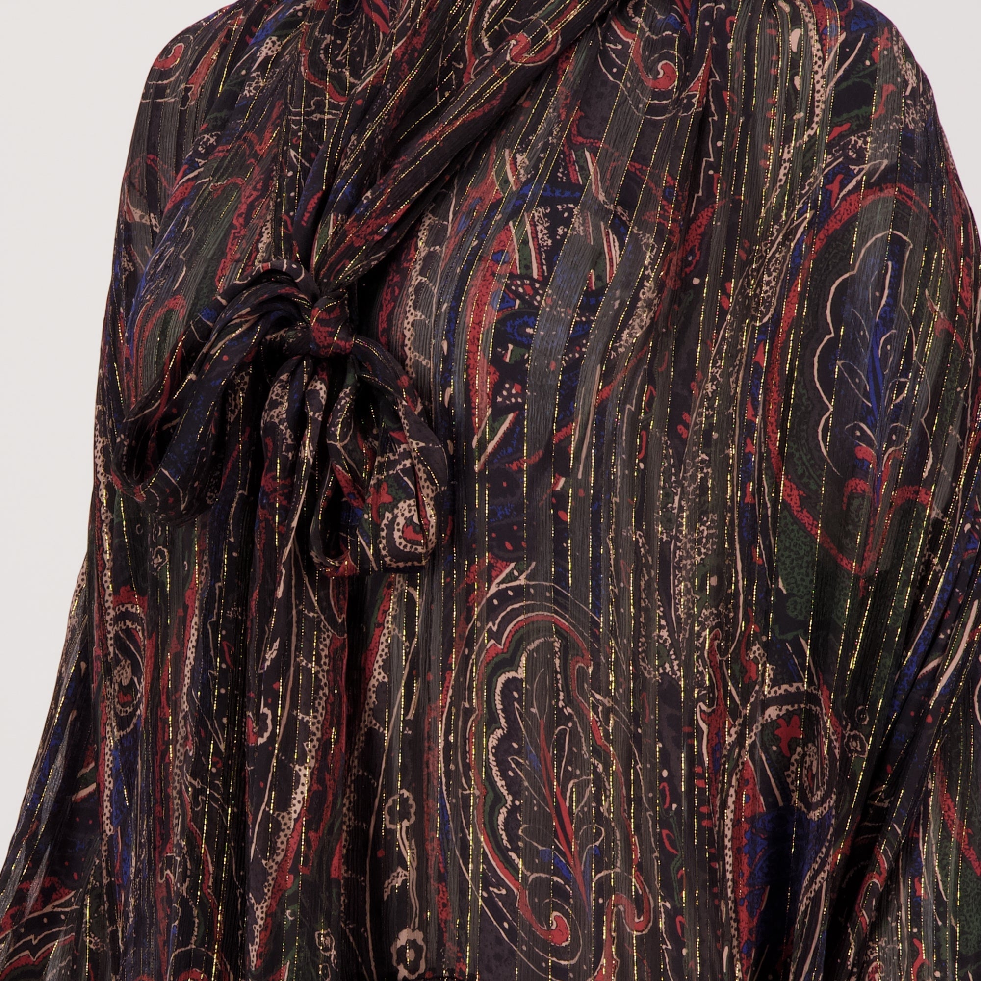 silk lurex lavalliere dress saint laurent women 15228130689404