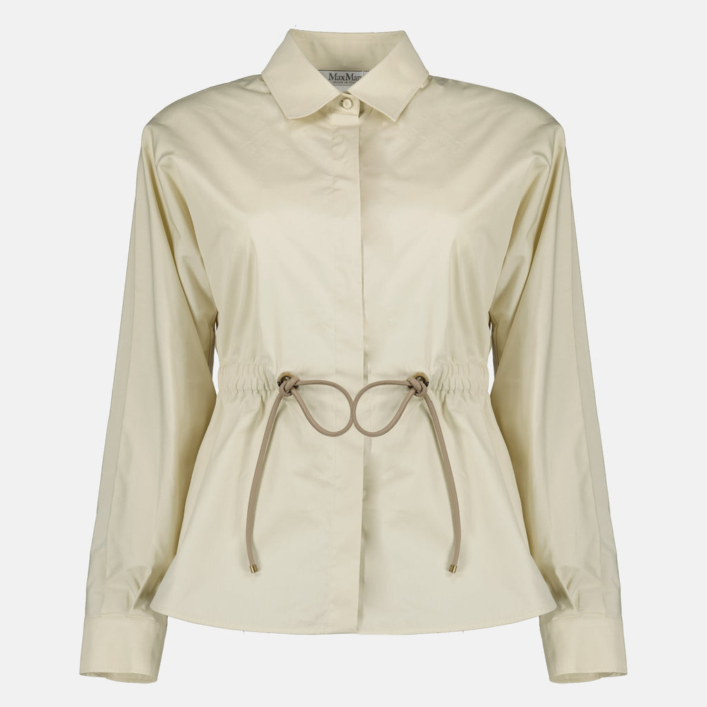 Image of Beige Poplin Shirt by Max Mara for Women - Season Spring-Summer 2026 - Front View