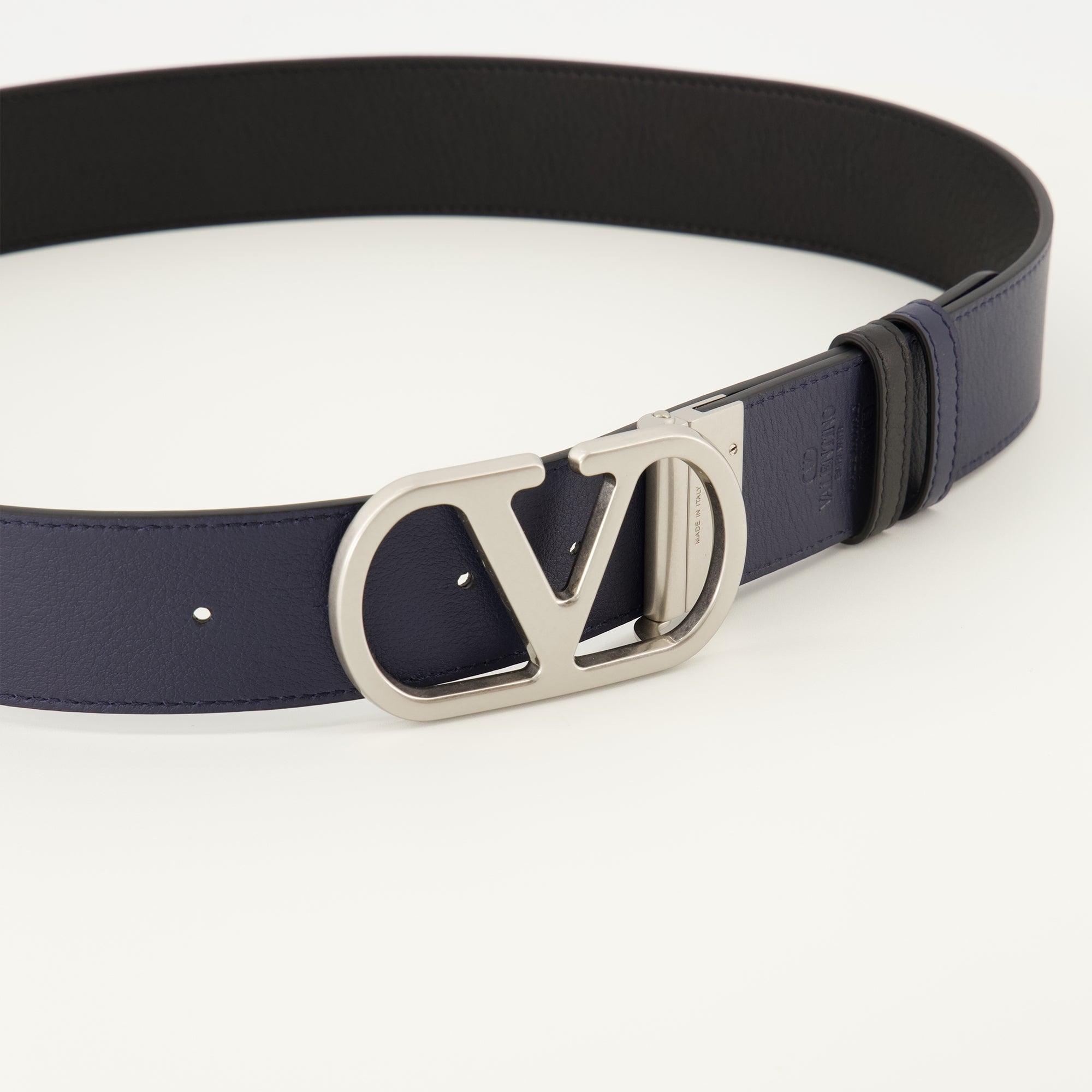 Valentino Garavani belt, Reversible belt, VLogo accessory, Luxury belt, Adjustable leather belt