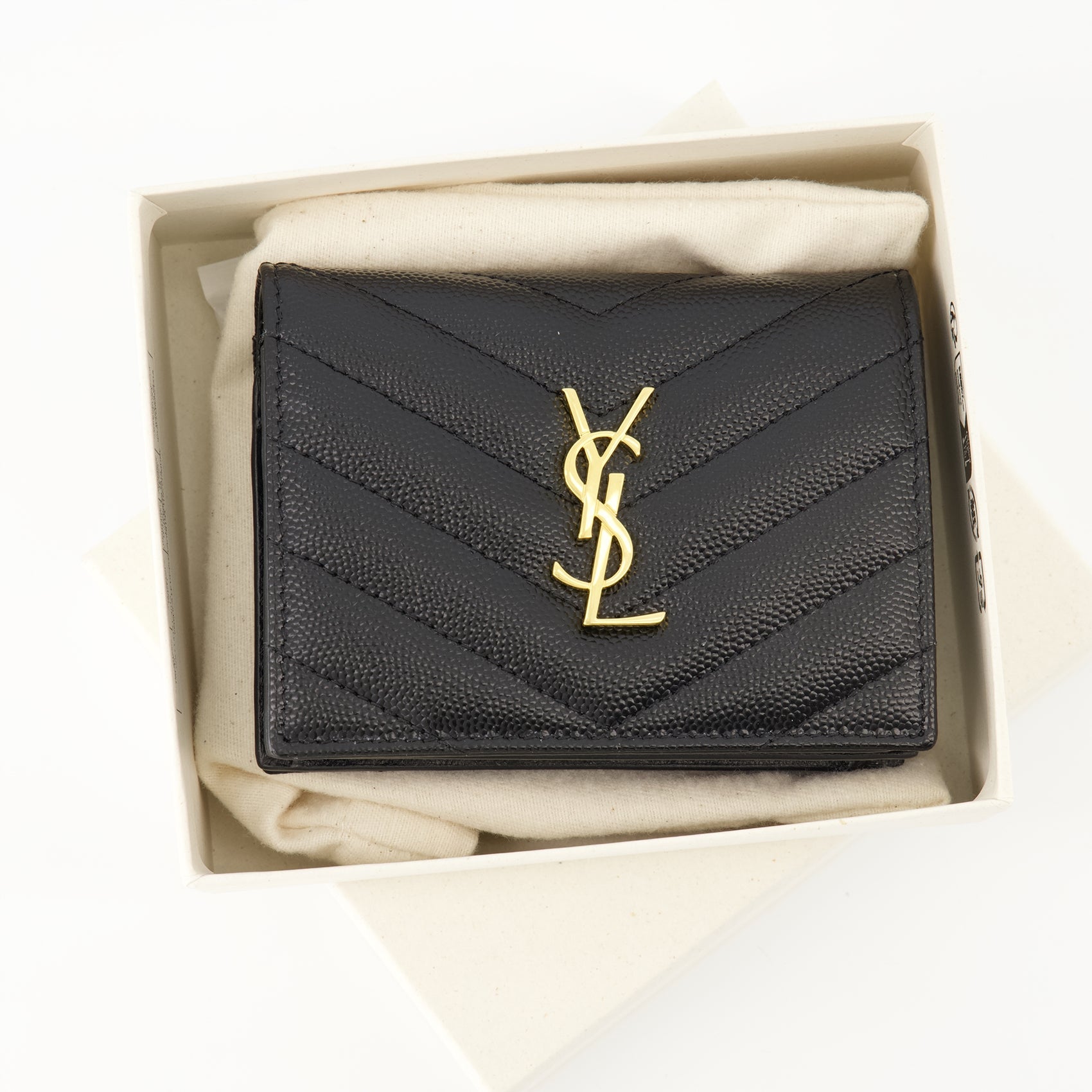Saint Laurent Ladies Designer Card Holder Quilted Cassandre Card