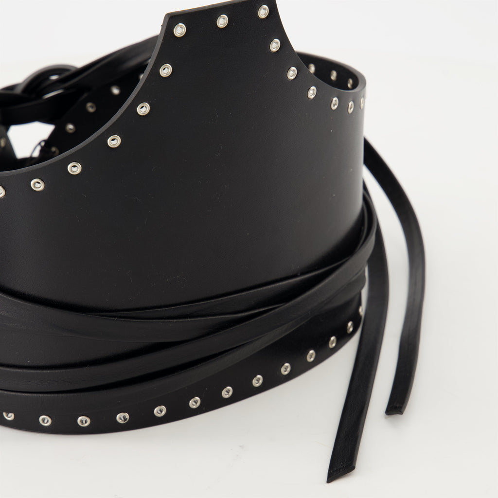 black leather belt, corset belt, Iro belt, women's accessories, stylish belt