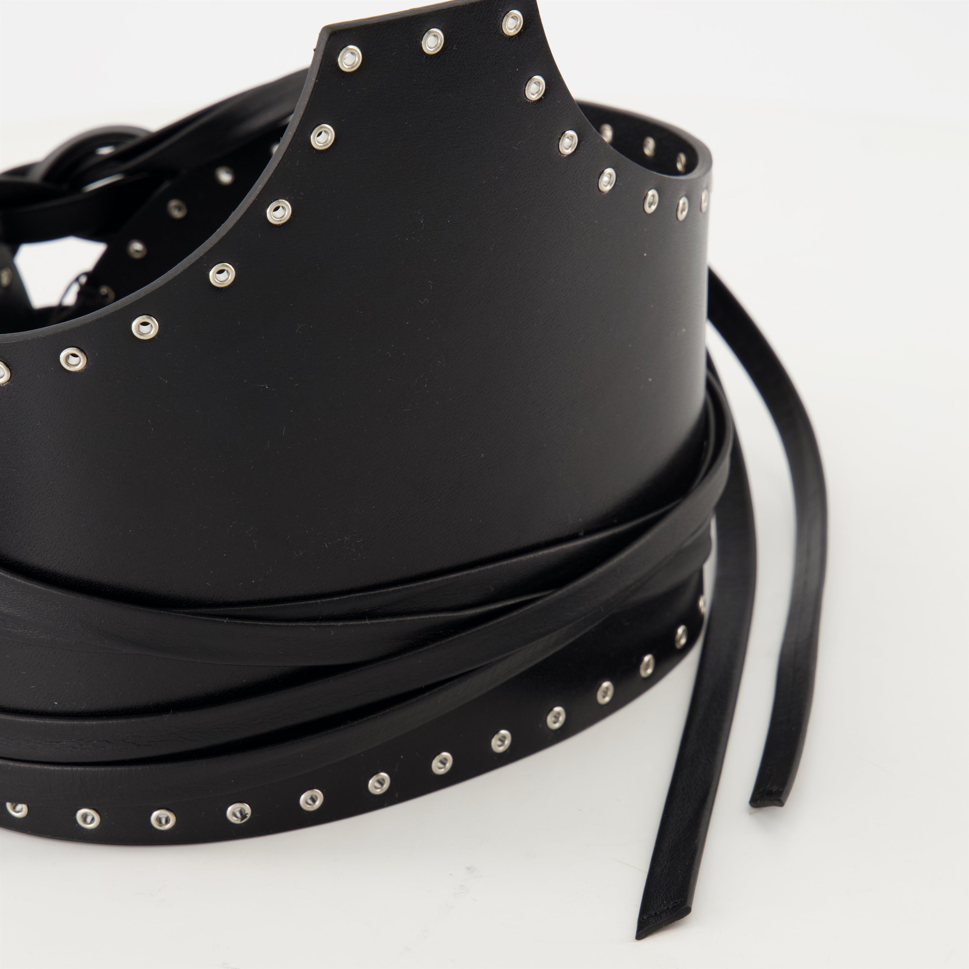 black leather belt, corset belt, Iro belt, women's accessories, stylish belt