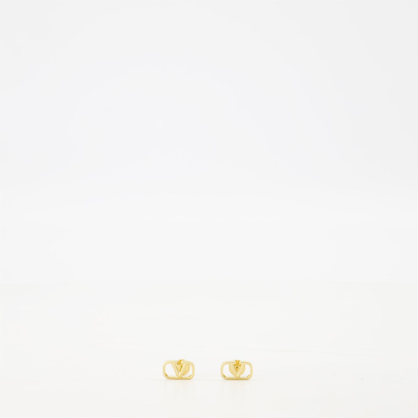 VLogo earrings, Valentino Garavani, golden stud earrings, metal earrings, luxury accessories