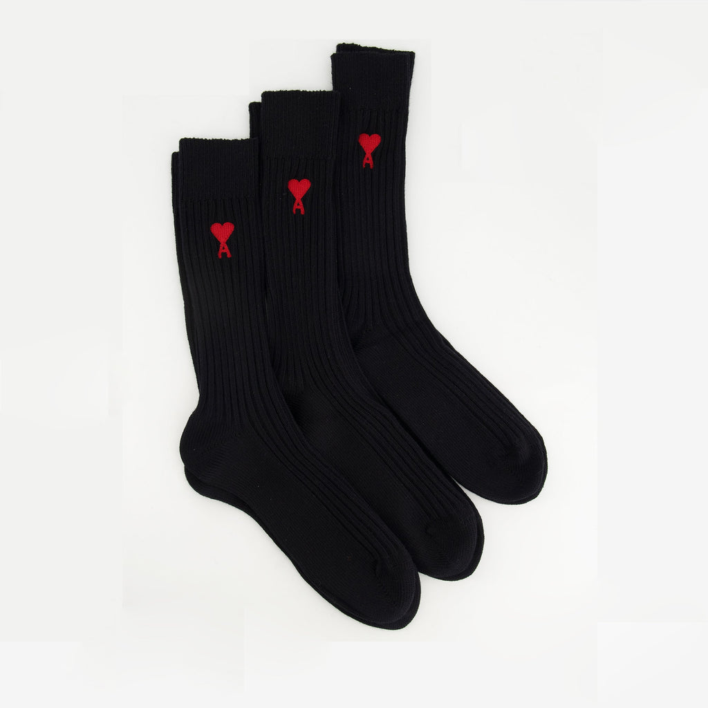 AMI de Coeur socks, black socks, cotton socks, unisex socks, stylish socks