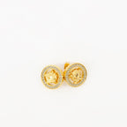 Versace earrings, Medusa '95, luxury jewelry, crystal earrings, gold-toned accessories