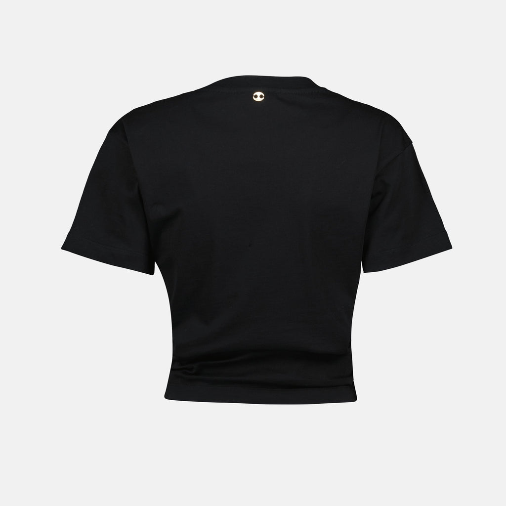 black t-shirt, Rabanne t-shirt, cotton t-shirt, casual wear, women’s fashion