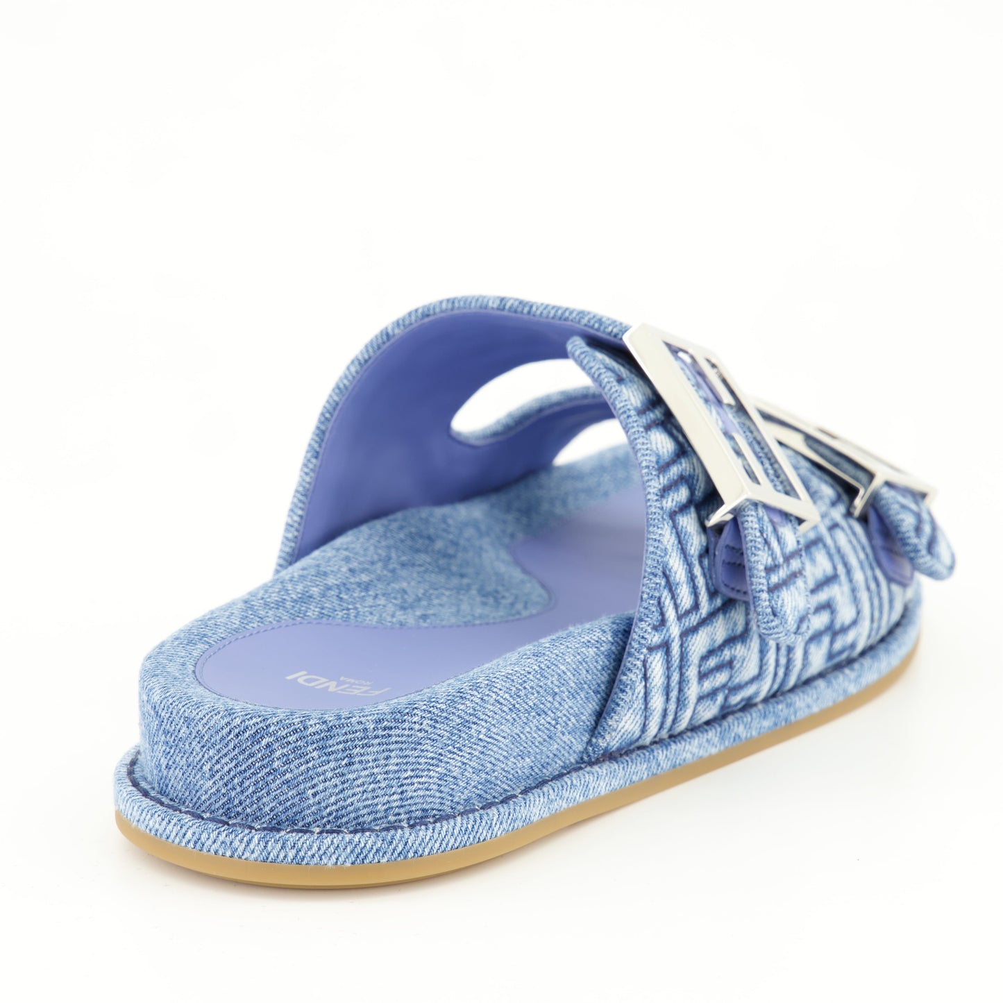 Fendi denim sandals, adjustable straps, FF motif, designer footwear, Spring-Summer 2024