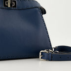 Fendi Peekaboo, Blue Leather Bag, Calfskin Bag, Adjustable Strap Bag, Autumn-Winter Collection