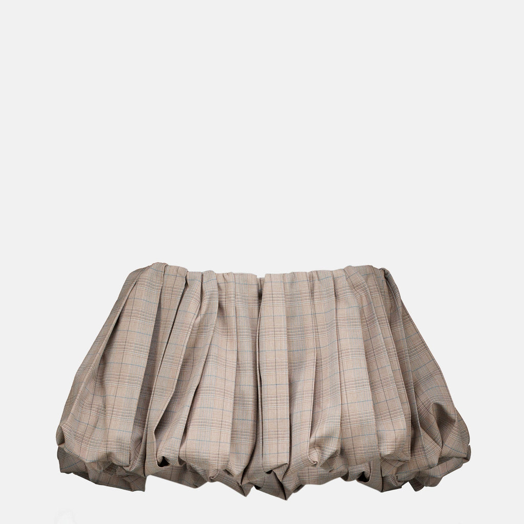 Brauner Minirock aus kariertem Wollstoff