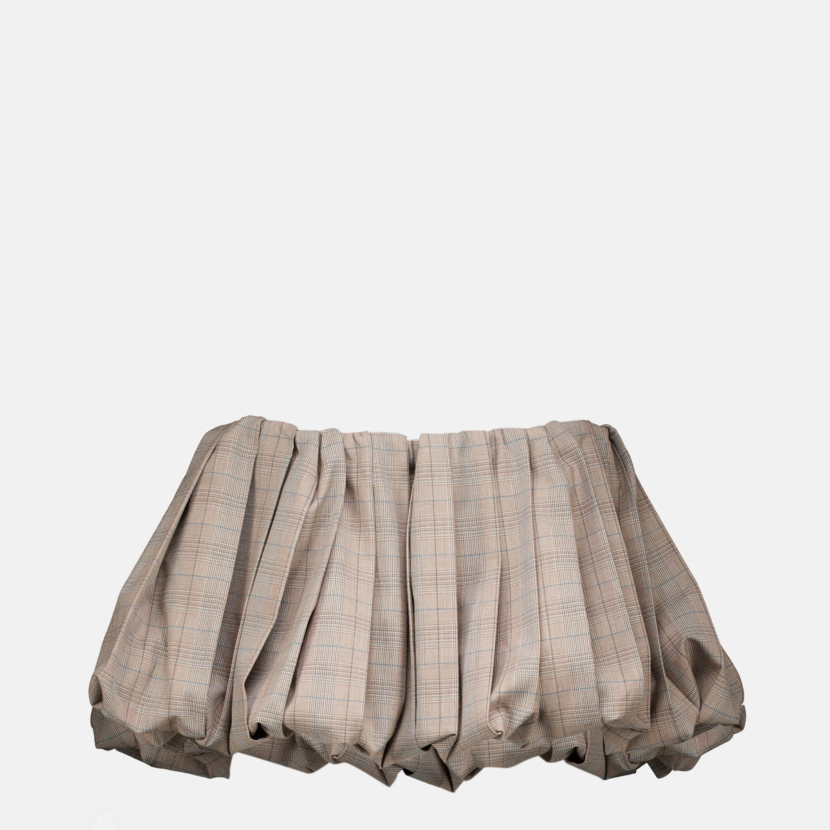 Brauner Minirock aus kariertem Wollstoff