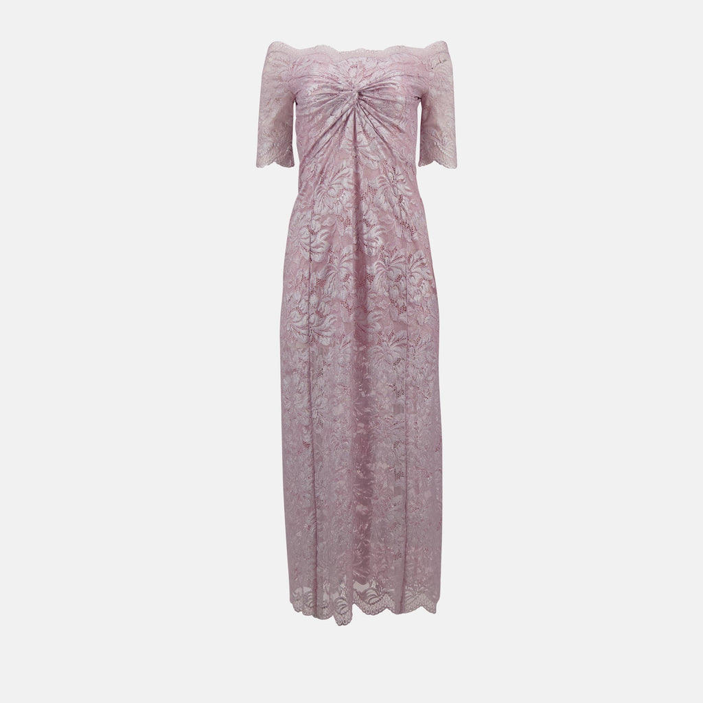 Image of Silver Lace Pink Dress by Rabanne for Women - Season Spring-Summer 2025 - Front View